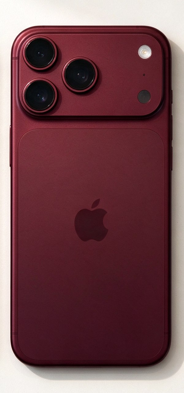 iPhone 18 Pro Max, цвет бордовый, вид сзади
